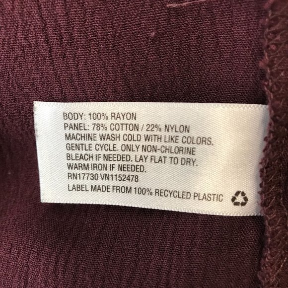 Mossimo Womens Lace Detailed Pleated  3/4 Sleeve Blouse Size M - Picture 7 of 8